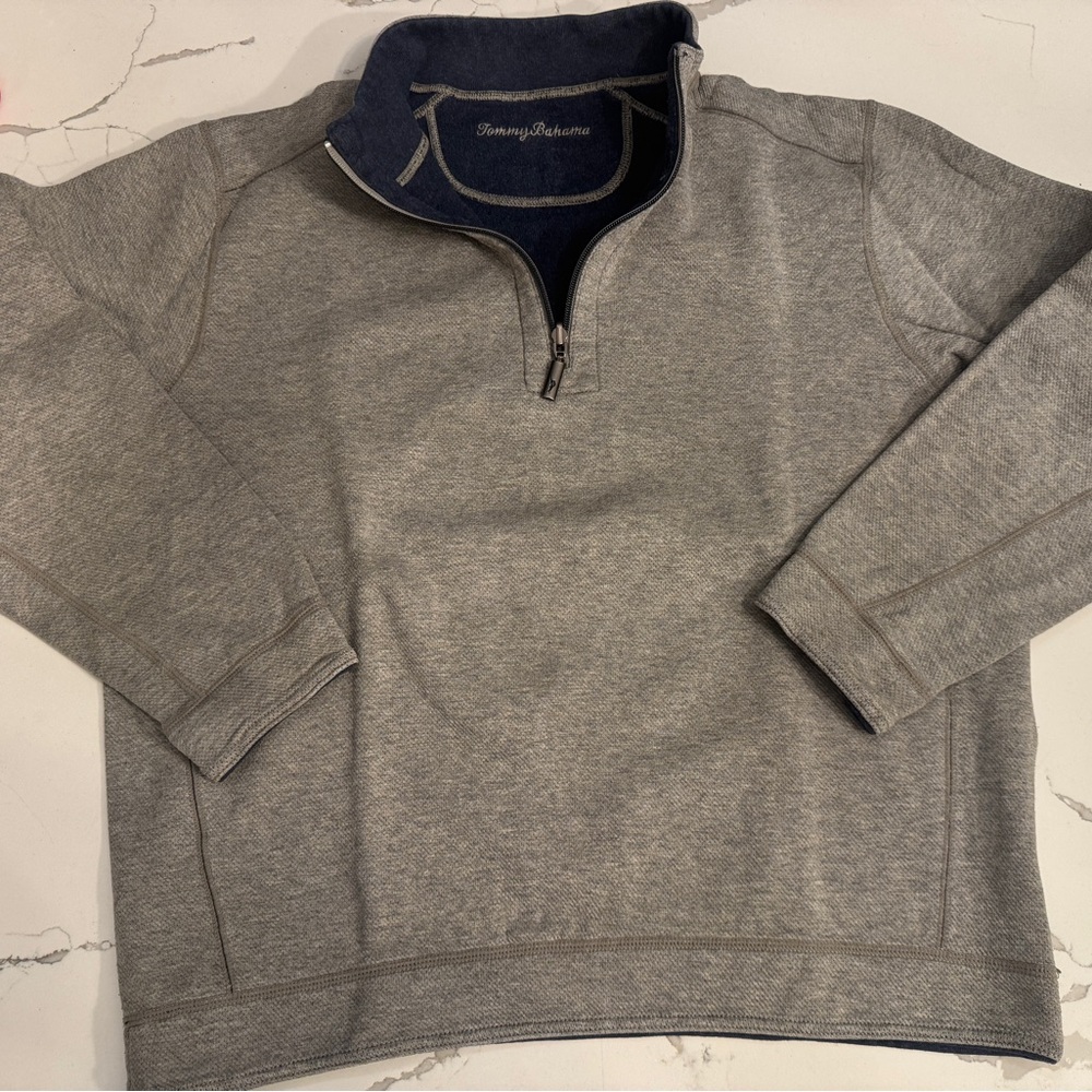 Tommy Bahama Men's Zip-Up Sweater in Gray